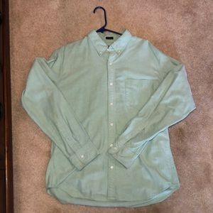 J Crew Mens XL slim fitting Green Oxford button down shirt